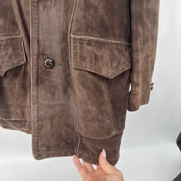The Leather Shop Vintage Brown Suede Jacket Mens Size 46 Western Rustic *Read - Picture 9 of 16